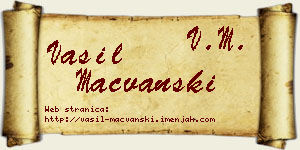 Vasil Mačvanski vizit kartica